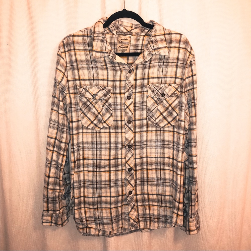 PacSun | Cream Plaid Shirt | Large